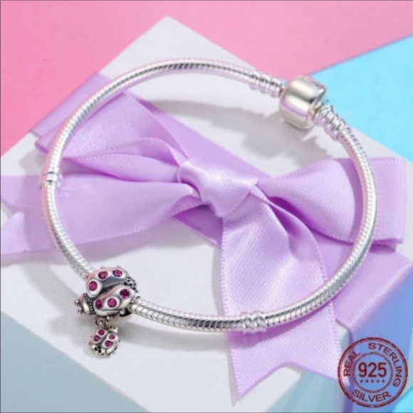 Sterling Silver LadyBug Mama Baby Fits Pandora - Picture 3 of 3